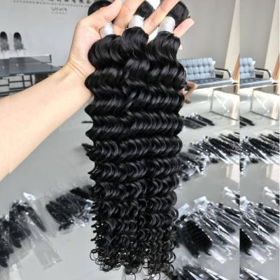 China Top Grade Deep Wave Bundles Indian Hair Suppliers, Raw Indian Hair Bundles 11a Weave 16, Raw Indian Deep Curly Hair Bundles Set With Closure for sale