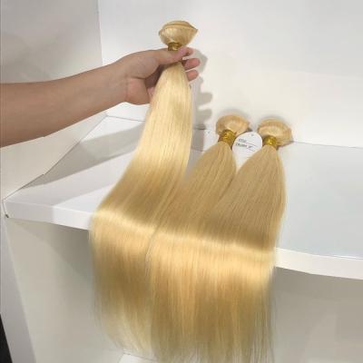 China Best 613 silky straight wave blonde hair bundle wholesales, 613 40inch brazilian remy hair, 30 inch 40 inch 613 virgin hair 12a bundles for sale