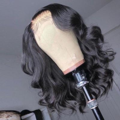 China 20 Inch Cheapest Swiss Closure Lace Front Virgin Human Hair Wigs, 13 By 6 Wave 13x6 Hd Transparent Loose Lace Front Frontal Wigs for sale