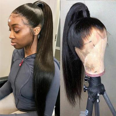 China Preplucked Scalp Straight 360 Lace Front Wigs Hairline, Frontal Lace Wigs Ponytail, Virgin Hair Straight 360 Lace Front Pre Plucked Wigs for sale