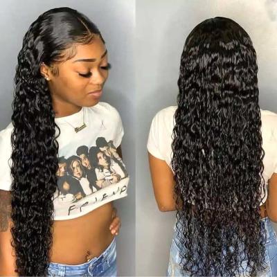 China Virgin Water Wave New Arrival Human Hair 13x6 Lace Front Wig, Water Wave Wig Hair Sale, Glueless Fake Scalp Lace Front Wigs For Women for sale