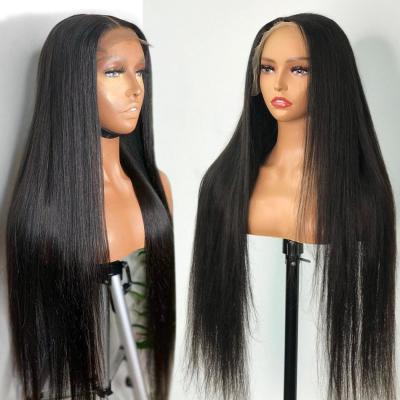 China Wholesale Straight Pre Plucked Remy Hair Lace Wig, Cheap Price Gluelesss Hd Swiss Full Lace Wig, 28