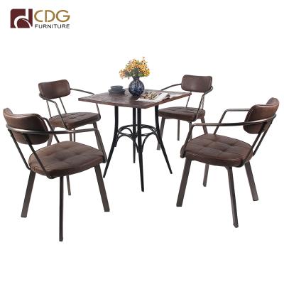 China Morden Restaurant Chair Leather PU Table Furniture Coffee Tables And Chairs for sale