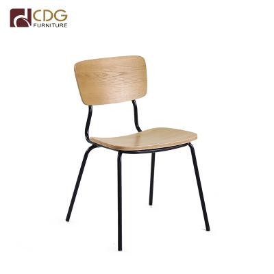 China Comfortable Classic Restaurant Wood Dining Chair Steel Frame Solid Wood Chairs for sale