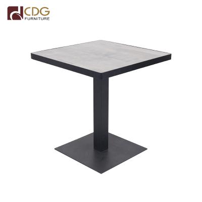 China Easy Cafe Furniture HPL Morden Table Marble Top Dining Restaurant Table for sale