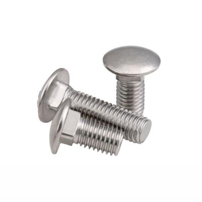 China Metric Grade 4.8 Galvanized Stainless Steel Size Carbon Steel Metric Grade 8.8 Large Head Flat Round Carriage Bolts m4 m16 for sale