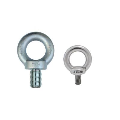 China Automotive C15 Carbon Steel Forged Collar DIN580 M48 Thread Shank Eye Ring Bolt Galvanized Lifting Screw With Stainless Nut for sale