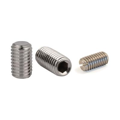 China DIN913 M2 M2.5 M3 M4 M5 304 Stainless Steel Thread Headless Metric Worm Screws Headless Flat Point Hexagon Socket Set Screws for sale