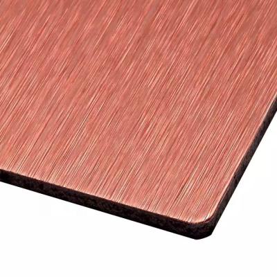 China Modern Silver Color ACP Rose Gold Brushed Surface Treatment Aluminum Composite Panel for sale