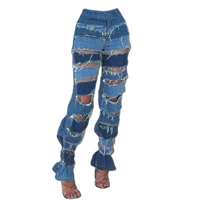 China Custom QUICK DRY logo bell bottoms flare pants jeans for women 2021 for sale