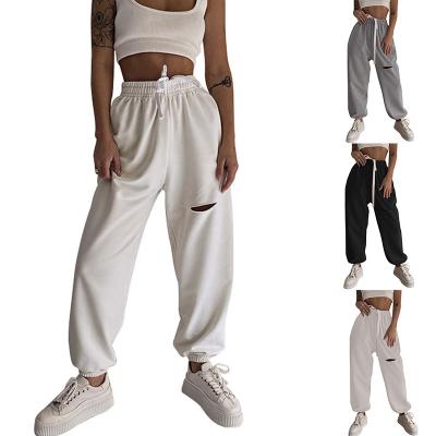 China Private Factory Directly Wholesale QUICK DRY Logo Cargo Pants Jogger Women Ripped Sweatpants for sale