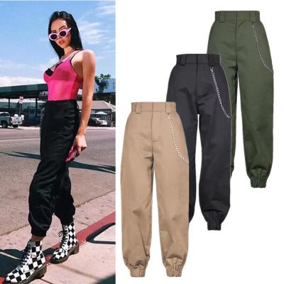 China Factory Direct Custom Logo Waterproof Custom Woman Solid Color Cargo Casual Pants for sale