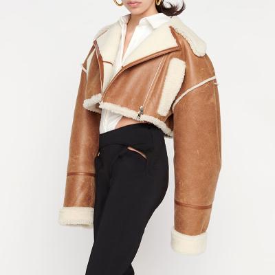 China Waterproof Ready To Ship Oversized Suede And Fur Winter Warm Suede Designer Jackets For Woman for sale