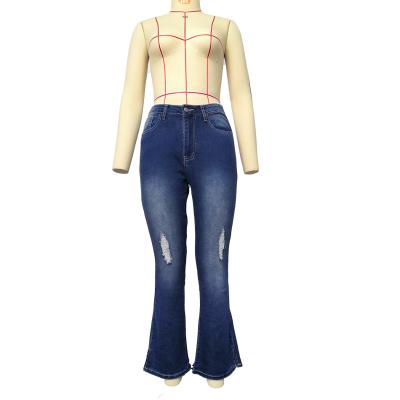 China 2021 QUICK DRY high waisted pants flare skinny denim jeggings ripped stylish pants plus size friend women jeans for women for sale