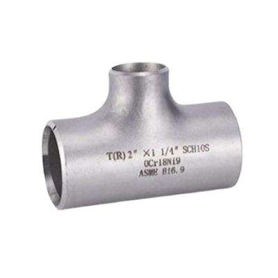 China Seamless Straight / Stainless Steel ASME B16.9 Pipe Fittings SCH40 DN50ASTM A234 WPB Flat Tee Reducing Joint is Seamless 1/2