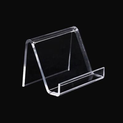 China Plastic New style mobile phone holder card holder stands hard plastic acrylic clear display rack coin case stands for sale