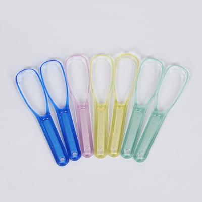 China For Home Use High Quality Colorful AS Plastic Tongue Scraper Brush Oral Care Tongue Cleaner Tools Dental Hygiene Health Care Tools for sale