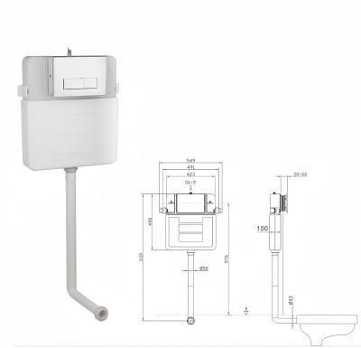 China Plastic toilet water tank voor modern keramisch toilet WC in badkamer renovatie Te koop