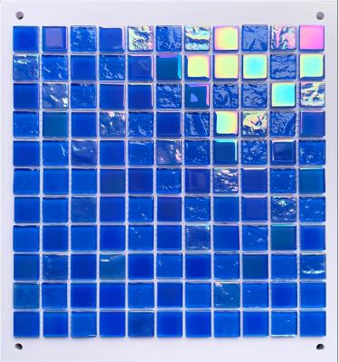 China 4mm Crystal Glass Mosaic Tile Perfect for a Mediterranean Sea Inspired Swimming Pool for sale