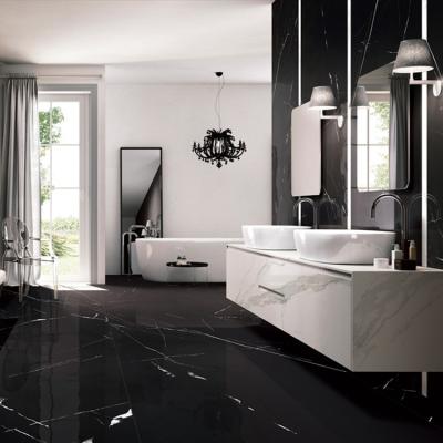 China Grays Color Family 2020 Polished Glossy Black Glazed Ceramic Tiles for Floors and Marbles for sale