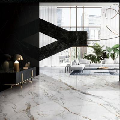 China 1200x2400mm Polished Porcelain Tile for Hotel Lobby Wall and Floor in Carrara White for sale