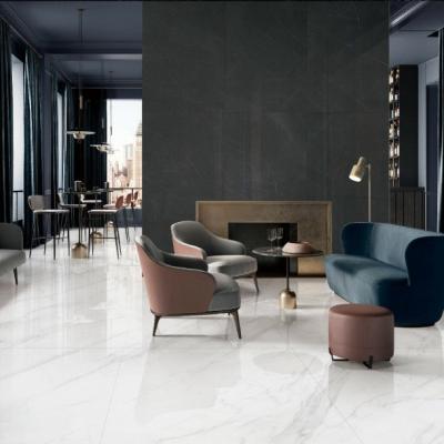 China Extra Large Format 2400mm White Marble Slab Commercial Floor Tile for Interior Design for sale