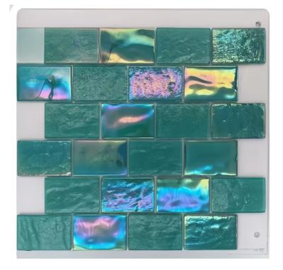 China 300*300mm Ceramic Mosaic Pool Tiles for Villa Sauna Blue Crystal Modern Design Style for sale