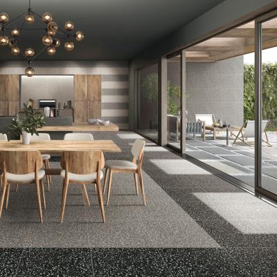 China 30x30 Black and White Terrazzo Cement Colored Floors Tiles for Paving Vitrified Tiles for sale