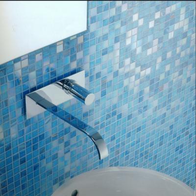 China Moroccan Style Square Iridescent Glass Mosaic Tile for Kitchen and Bathroom 4mm Thick for sale