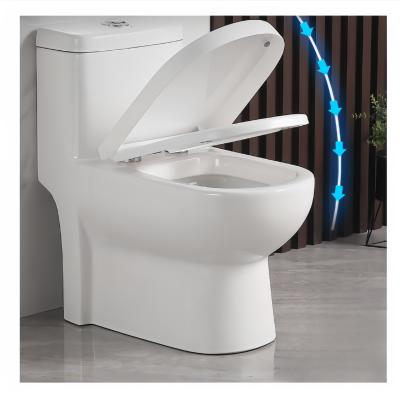 China Traditional Design Style Modern Ceramic Toilet WC Floor Mounted Siphonic One Piece Toilet for sale