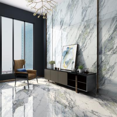 China Modern Glazed Super White Marble 600x1200 Porcelain Interior Tile for Living Room for sale