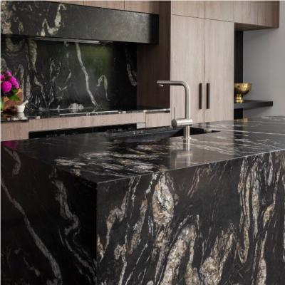 China Polished Glazed Slabs Sintered Stone Kitchen Countertop Benchtops with Ceramic Finish for sale