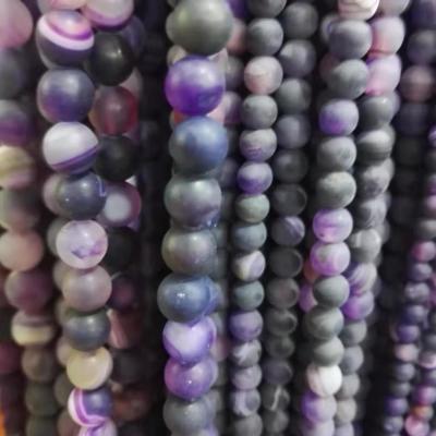 China purple striped onyx round beads for sale