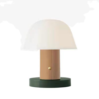 China Hotel Home Children's Bedroom Table Lamp Portable Glass Mushroom Rechargeable Dimmable Lamp Many Customers Love for sale