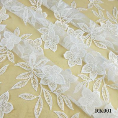 China CYG RK Viable Series 3D Embroidered Net Lace Fabric Sewing Craft On Tulle Rope Lace Fabric for sale