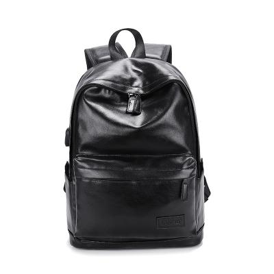 China With USB 2022 new street fashionable sports backpack school border leather men's computer bag PU leather backpack for sale