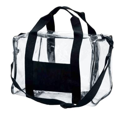 China promotional carry on transparent travel bag clear duffel bag cheap promotional clear carry on transparent travel bag duffel bag for sale