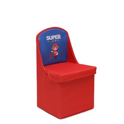 China Kindergarten Backrest Foldable Foldable Chair Children's Folding Chair Household Children's Cartoon Stool Storage Chair Box Small for sale