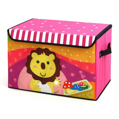 China New Arrival Design Kids Clothing Storage Organizer Folding Cute Animal Children Play Storage Box for sale