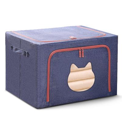 China Wholesale Ready Folding Stock Large Capacity Storage Bag Kids Toy Foldable Zippered Storage Box for sale