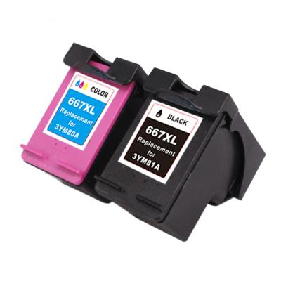 China New Remanufactured Re-manufactured 667xl Ink Cartridge Compatible For Hp DeskJet Ink Advantage Plus 6475/6476 Printer for sale