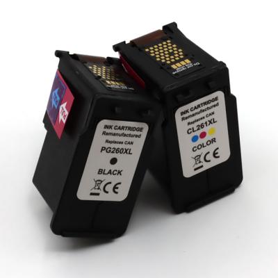 China Remanufactured Remanufactured 260xl 261XL Pg-260xl Pg-260 Pg260 Cl-261xl Cl-261 Cl261 Ink Cartridge For Use In Canon Printer for sale