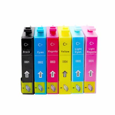 China COMPATIBLE Compatible Premium T0801 T0802 T0803 T0804 T0805 T0806 Color Ink Cartridge For Epson Stylus Photo R265 Rx610 Printer for sale