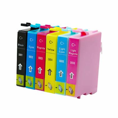 China COMPATIBLE Premium Color Compatible Ink Cartridge T0801 T0802 T0803 T0804 T0805 T0806 For Epson Stylus Photo R265 Rx610 Printer for sale