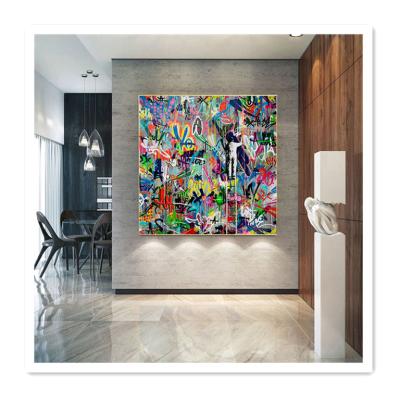 China ArtUnion Instagram Style 100% Hot Hand Painted Large Size Graffiti Street Pop Art Canvas Oil Paintings Wall Art Seascape for sale