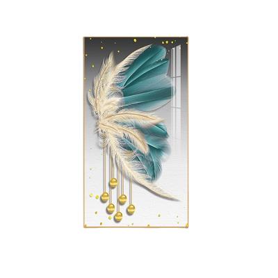 China Art Deco Professional Manufacture Cheap Home Wall Decor Art Picture Butterfly Crystal Porcelain Painting for sale