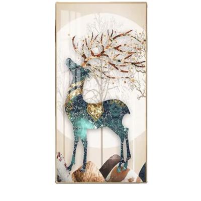 China Modern Professional Manufacture Wall Art Luxury Decor Animal Crystal Cheap Porcelain Painting for sale