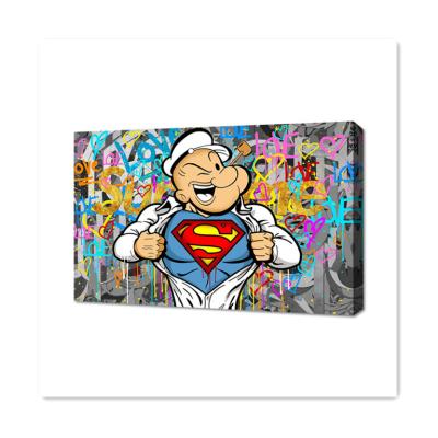 China Hand Painted Modern Wall Art Popeye Dafen Canvas Modern Home Decor The Sailor Man Pop Art Oil Painting for sale