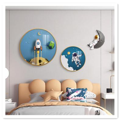 China ArtUnion Modern Child Canvas The Other Nordic Modern Artwork Astronauts Planets Wall Art Canvas Painting Decor For Home for sale