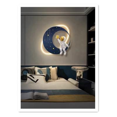 China Nordic ArtUnion Space Astronaut Pop Art Led Canvas High Resolution Printing Painting With Light Graffiti Anime Art Wall Art Picture Framed Decor Print for sale